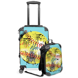 Softball Kids 2-Piece Luggage Set - Suitcase & Backpack (Personalized)