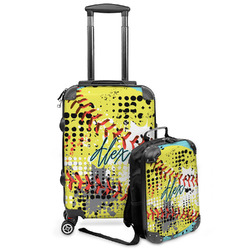 Softball Kids 2-Piece Luggage Set - Suitcase & Backpack (Personalized)