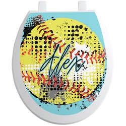 Softball Toilet Seat Decal (Personalized)