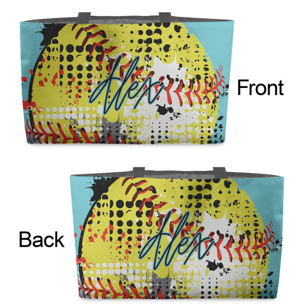 Softball Tote w/Black Handles - Front & Back Views