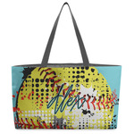 Softball Beach Totes Bag - w/ Black Handles (Personalized)
