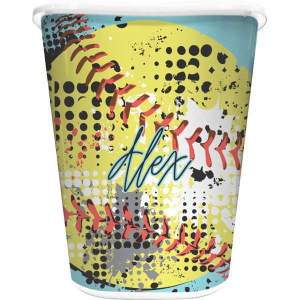 Custom Softball Waste Basket (Personalized)