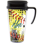 Softball Acrylic Travel Mug with Handle (Personalized)