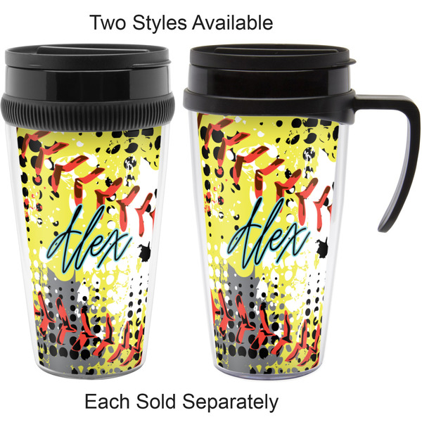 Softball Travel Mugs - with & without Handle