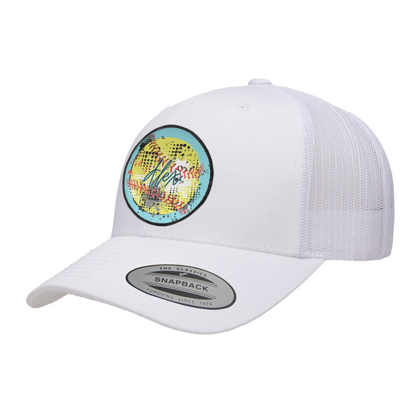 Custom Softball Trucker Hat - White (Personalized)