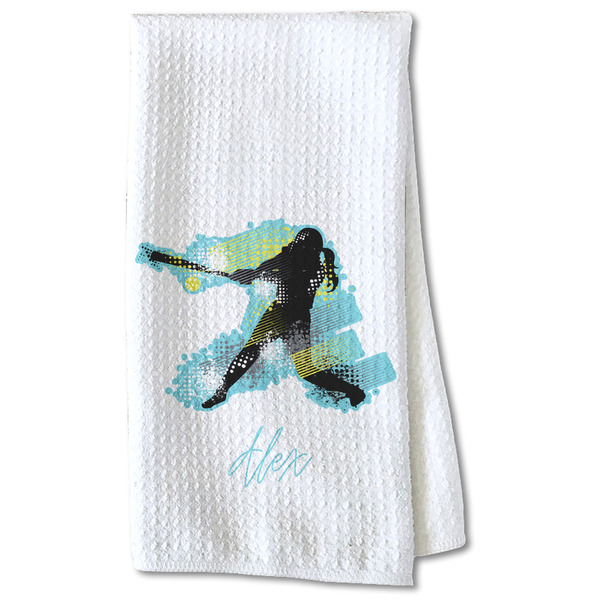 Custom Softball Kitchen Towel - Waffle Weave - Partial Print (Personalized)