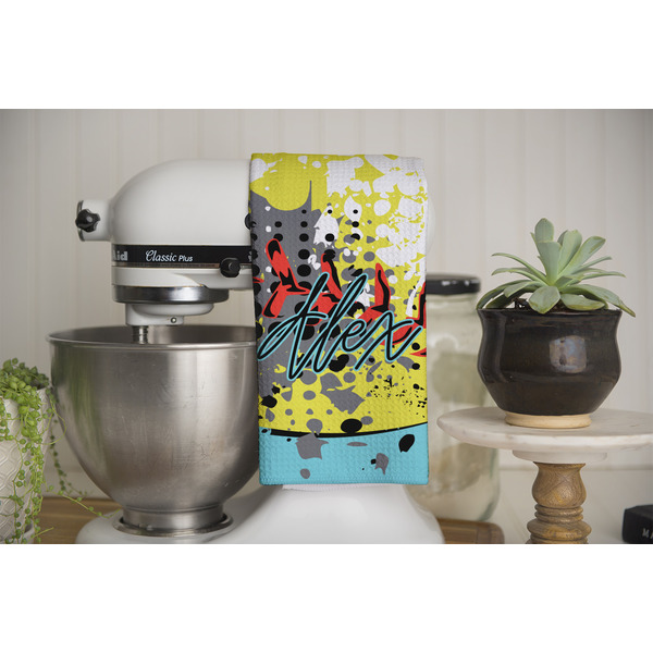 Softball Waffle Weave Towel - Full Color Print - Lifestyle Image