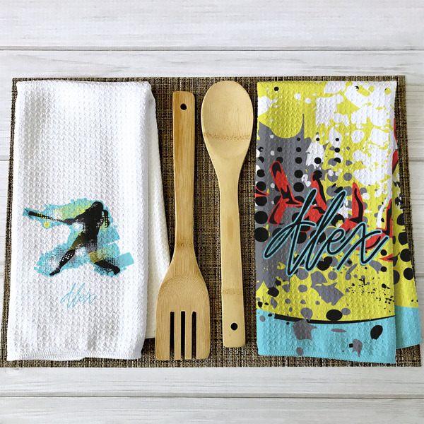 Softball Waffle Weave Towels - 2 Print Styles