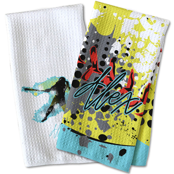 Softball Waffle Weave Towels - Two Print Styles