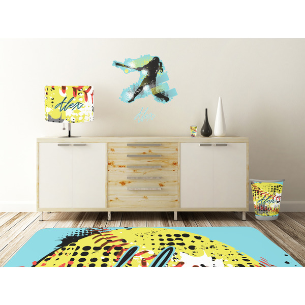 Softball Wall Graphic Decal Wooden Desk