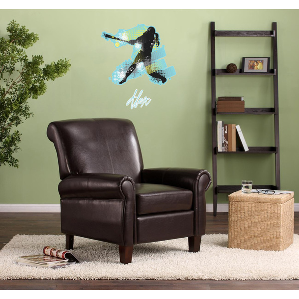 Softball Wall Graphic on Living Room Wall