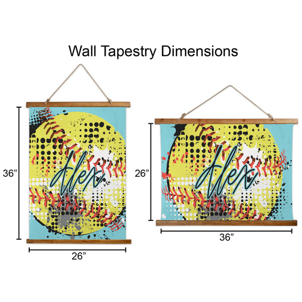 Softball Wall Hanging Tapestries - Parent/Sizing