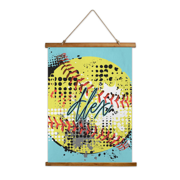 Custom Softball Wall Hanging Tapestry - Tall (Personalized)