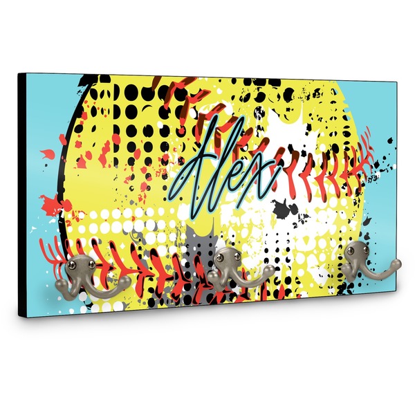 Softball Wall Mounted Coat Hanger - Side View