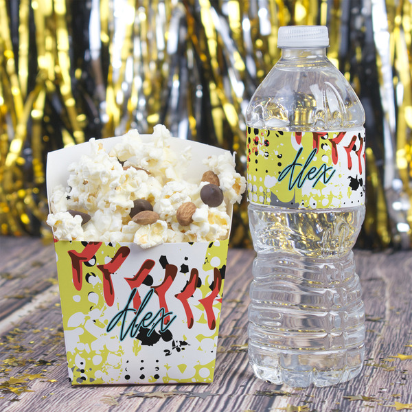 Softball Water Bottle Label - w/ Favor Box