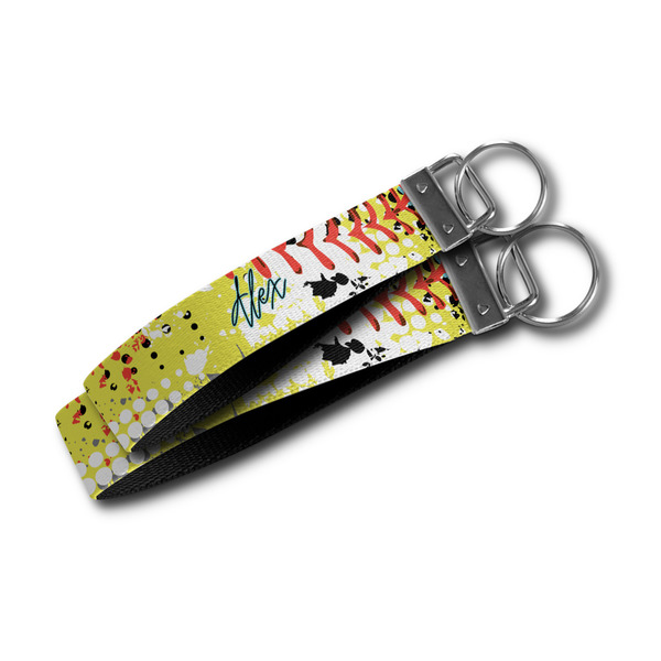 Softball Webbing Keychain FOBs - Size Comparison