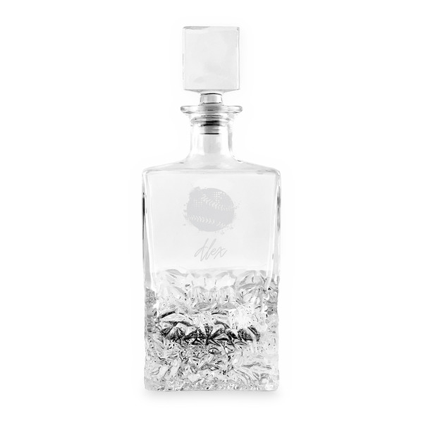 Softball Whiskey Decanter - 26oz Rectangle - FRONT