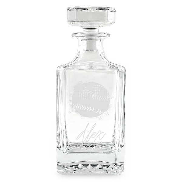 Softball Whiskey Decanter - 26oz Square - FRONT