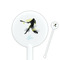 Softball White Plastic 5.5" Stir Stick - Round - Closeup