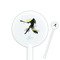 Softball 5.5" Round Plastic Stir Sticks - White - Single Sided (Personalized)