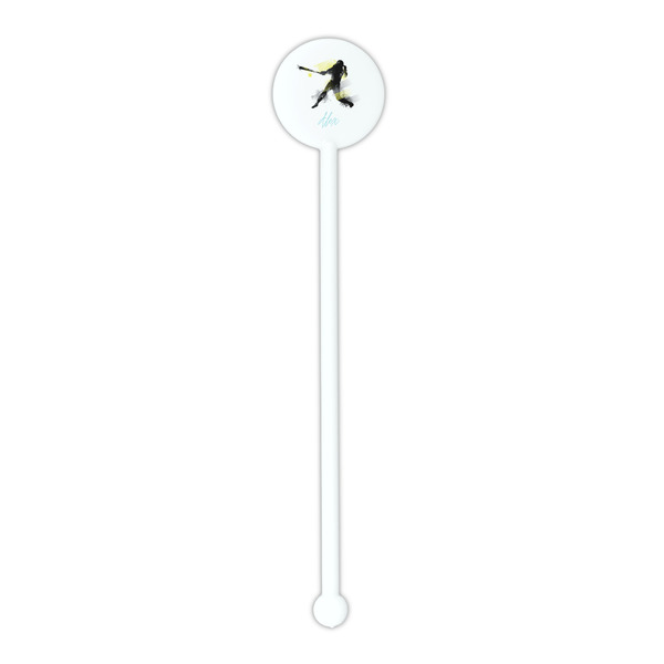 Softball White Plastic 5.5" Stir Stick - Round - Single Stick