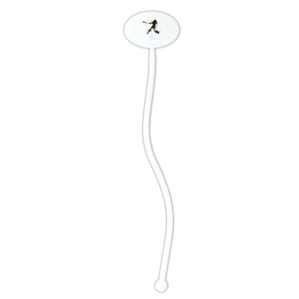 Softball White Plastic 7" Stir Stick - Oval - Single Stick