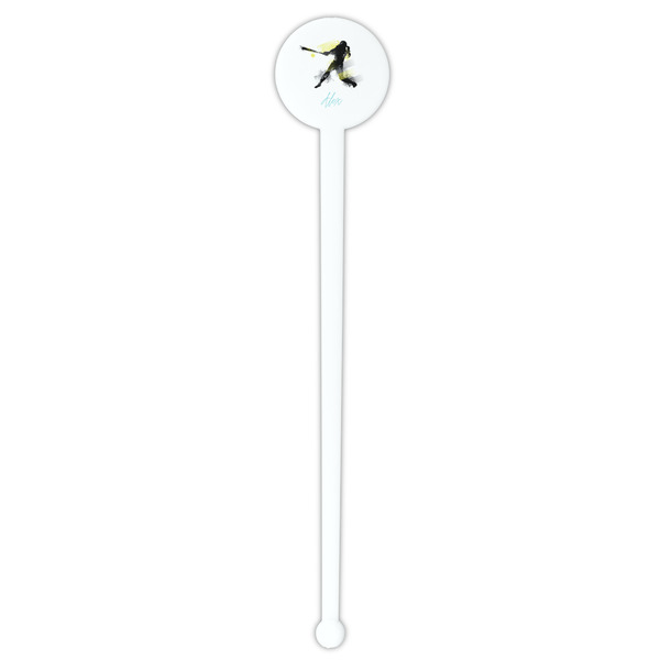 Softball White Plastic 7" Stir Stick - Round - Single Stick