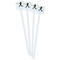 Softball White Plastic Stir Stick - Double Sided - Square - Front