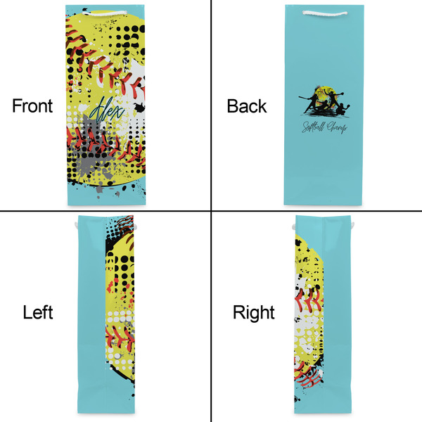 Softball Wine Gift Bag - Gloss - Approval