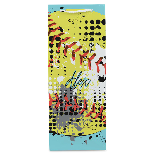Softball Wine Gift Bag - Matte - Front