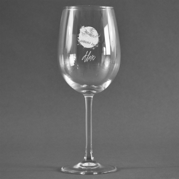Custom Softball Wine Glass (Single) (Personalized)