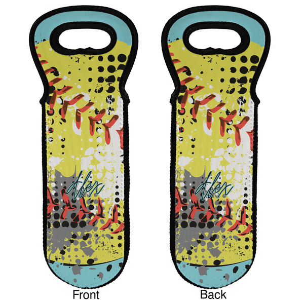 Softball Wine Tote Front & Back