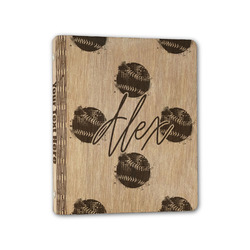 Softball Wood 3-Ring Binder - 1" Half-Letter Size (Personalized)