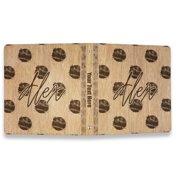 Softball Wood 3-Ring Binders - 1" Letter - Approval