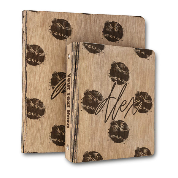Custom Softball Wood 3-Ring Binder (Personalized)