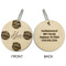 Softball Wood Luggage Tags - Round - Approval