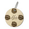 Softball Wood Luggage Tags - Round - Front/Main