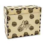 Softball Wood Recipe Box - Laser Engraved (Personalized)