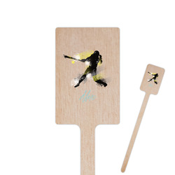Softball 6.25" Rectangle Wooden Stir Sticks - Double Sided (Personalized)