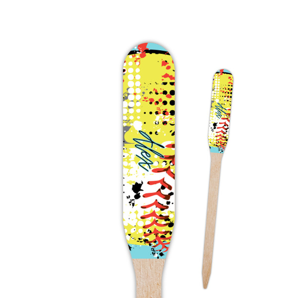 Custom Softball Paddle Wooden Food Picks (Personalized)
