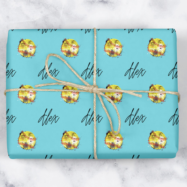 Custom Softball Wrapping Paper (Personalized)