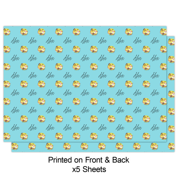 Softball Wrapping Paper Sheet - Double Sided - Front