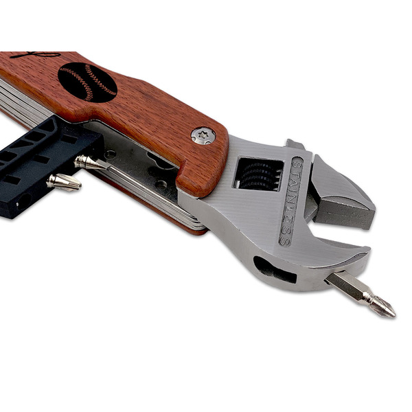 Softball Wrench Multi-tool - DETAIL (back wrench with screw)