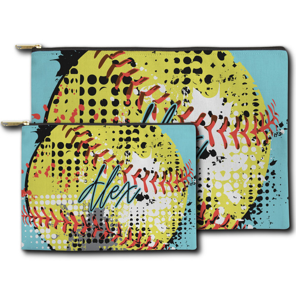 Softball Zippered Pouches - Size Comparison