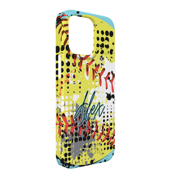 Custom Softball iPhone Case - Plastic - iPhone 13 Pro Max (Personalized)