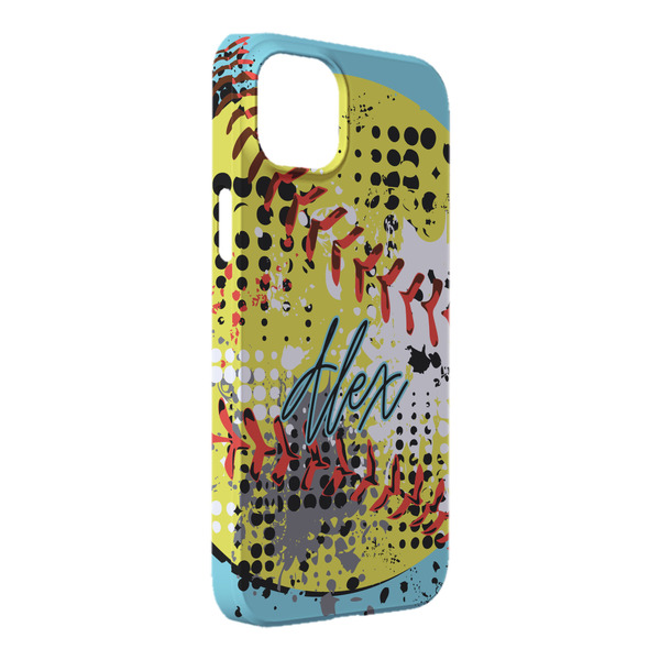 Custom Softball iPhone Case - Plastic - iPhone 14 Plus (Personalized)