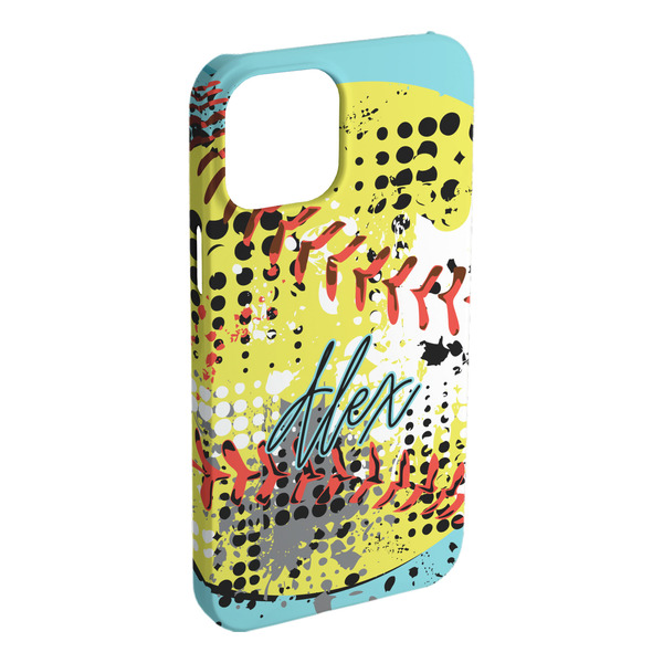 Custom Softball iPhone Case - Plastic - iPhone 15 Plus (Personalized)