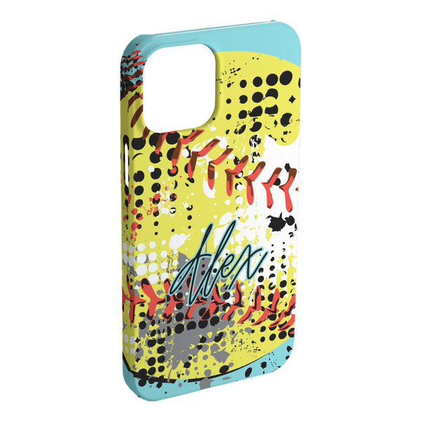 Custom Softball iPhone Case - Plastic - iPhone 15 Pro Max (Personalized)