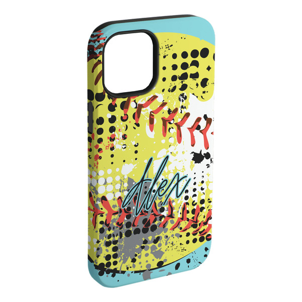 Custom Softball iPhone Case - Rubber Lined - iPhone 15 Pro Max (Personalized)