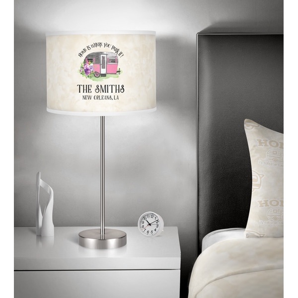 Camper 13 inch drum lamp shade - in room